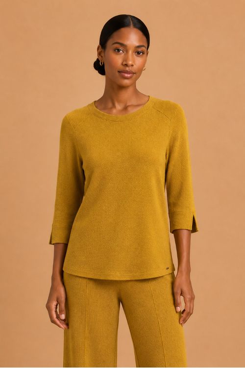 BLUSA HERITAGE IPANEMA RECORTE MOSTARDA